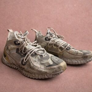 Nike ISPA Overreact Flyknit Beige Camo Sneakers US 11